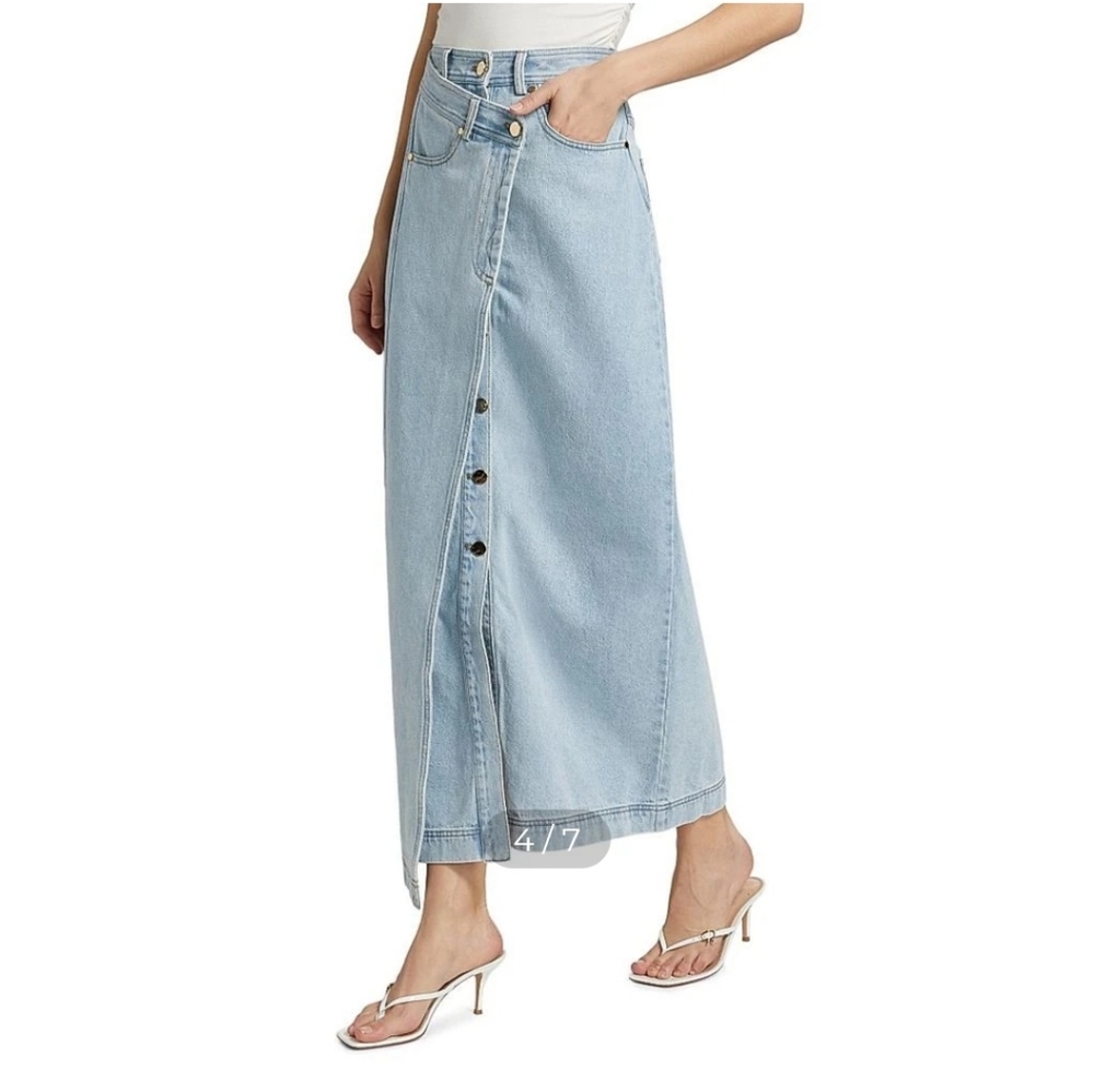 NWT, ACLER Assymetrical Denim Midi/maxi Skirt Size 12